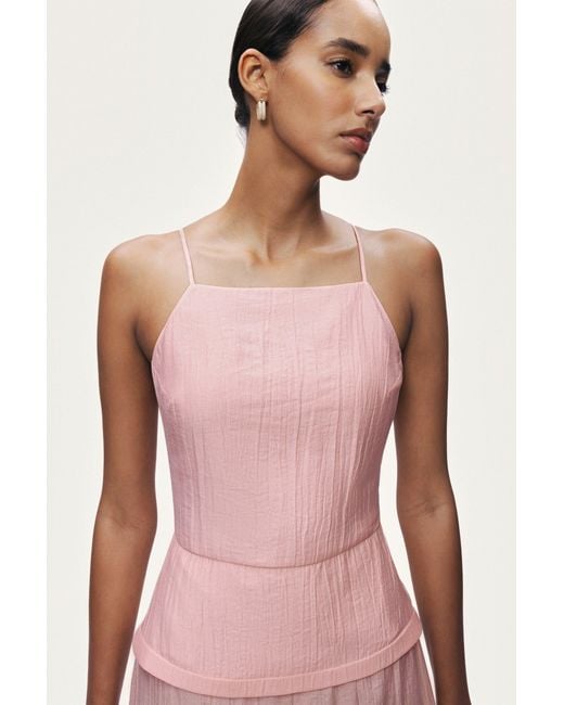 Nocturne Pink Spaghetti Strap Midi Dress