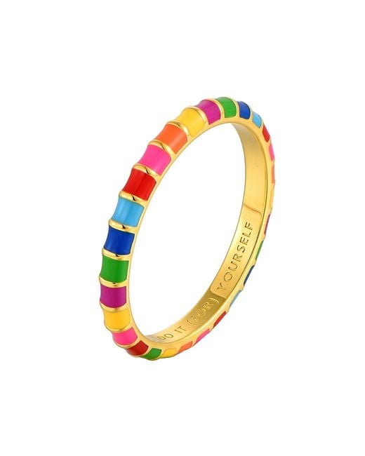 Pinnole Metallic Multicolour Thin Ring
