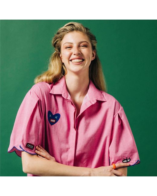 King Naked Pink Heart Beast Shirt Dress