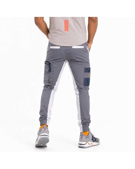 Chuks Collins Gray Act Self Cargo Pants- Diffusion Collection for men
