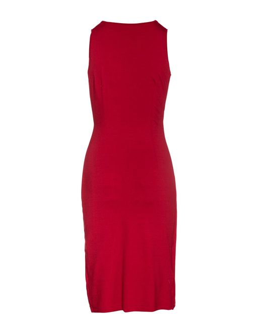 Conquista Red Wrap Style Sleeveless Dress In