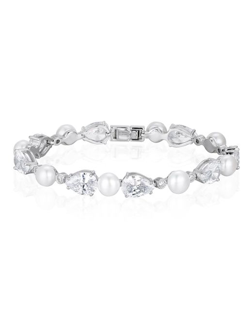Santinni Metallic Tesoro Freshwater Pearl & Zircon Crystal Bracelet