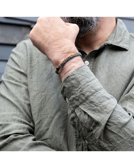 Harbour Uk Blue Hylander Chunky Steel Rope Bracelet for men