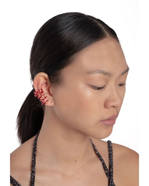 Lavani Jewels Red Fuchsia Togusa Ear Cuff Earring