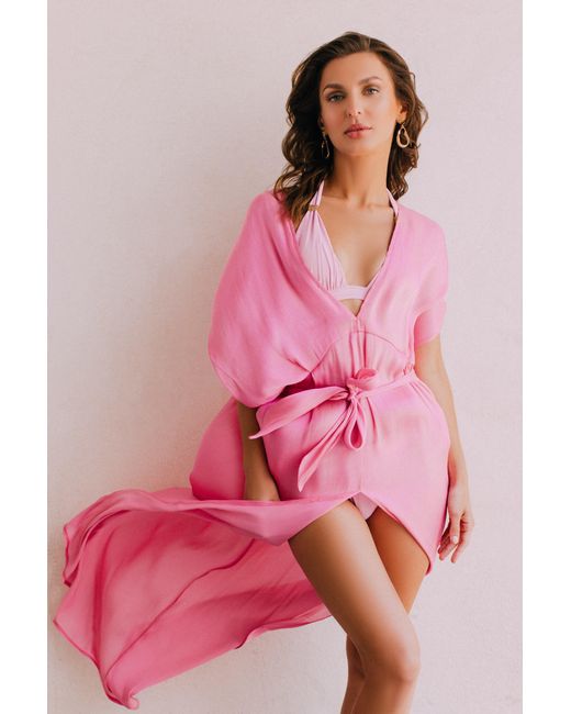 Leyla Maya Ltd Pink Sophia Luxe Beach To Bar Dress