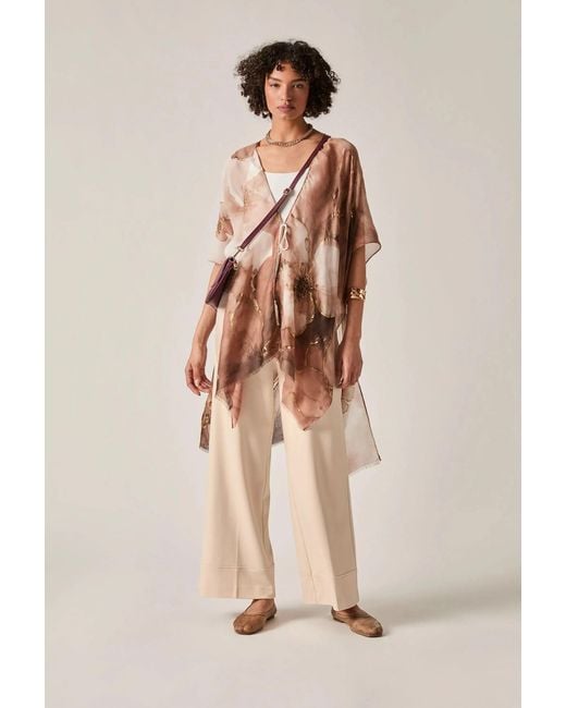 James Lakeland White Watercolour Floral Kaftan