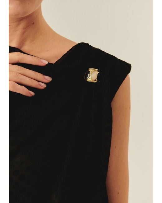 Exquise Black Stephanie Asymmetric Blouse