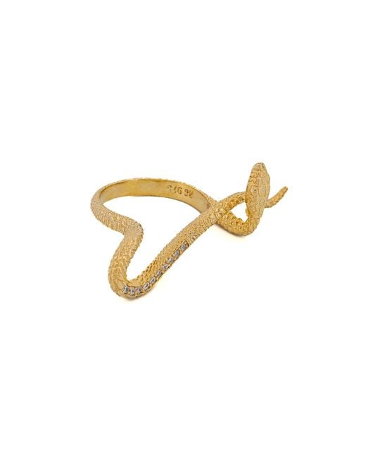 Ebru Jewelry Metallic Mythology Snake Vermeil & Diamond Design Ring