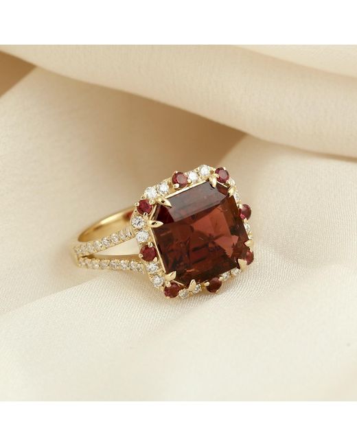 Artisan Brown Tourmaline & Diamond Statement Ring