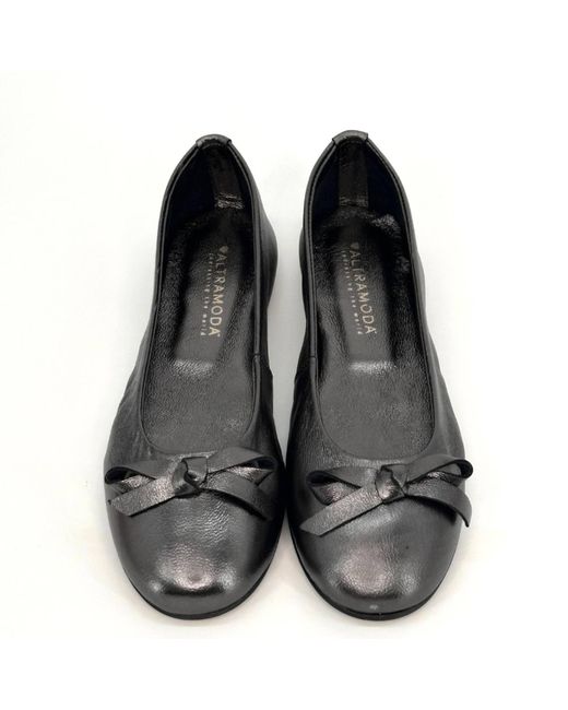 Altramoda Redressing the World Black Vegetable Tanned Leather Ballet Flats
