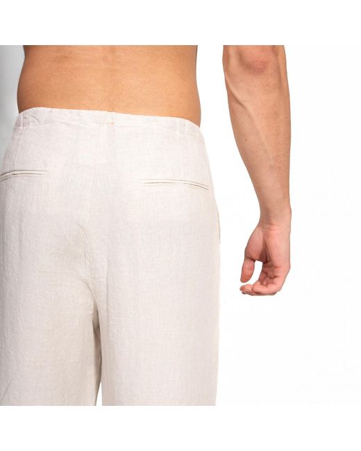 Maison Tangerine Natural Neutrals Linen Wide Leg Long Trousers Sand For