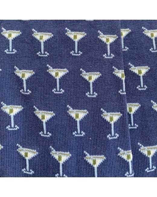 Lazyjack Press Blue Shaken Not Stirred Socks for men