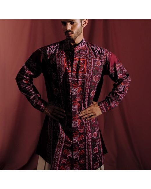 Collected Xx Purple Zung Kurta Shirt for men