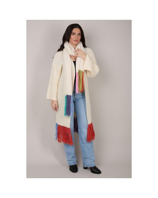 Saachi Multicolor Tassel Knitted Scarf