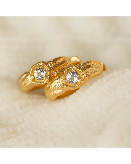 Claire Hill Designs Metallic Topaz Branch Hoop Earrings
