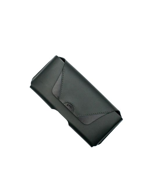 godi. Black Handmade Cowhide Leather Glasses Case – Structured Minimal Eyewear Case, London Made for men