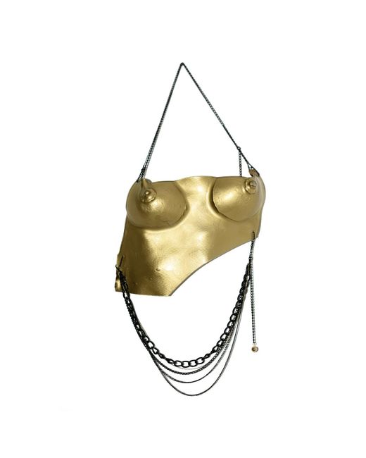 Laura Daili Metallic Golden Glass Corset – Sculptural Wearable Art