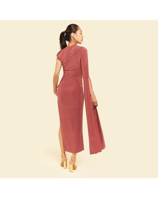 Celestine & Mae Pink Begonia Midaxi Dress