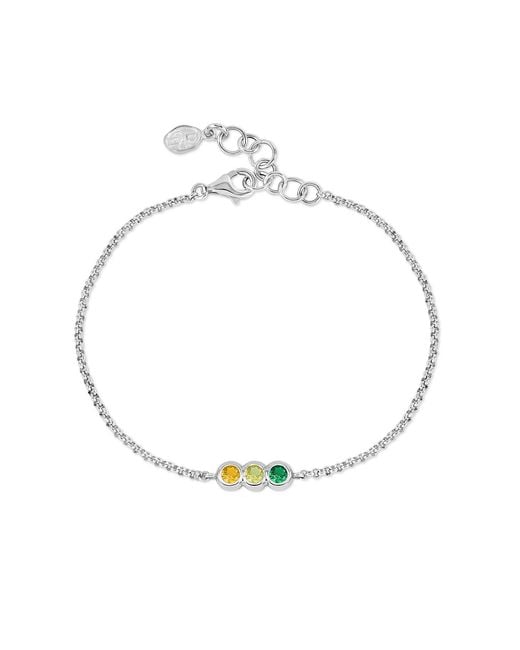 Dower & Hall Metallic Greens Tutti Frutti Chain Bracelet