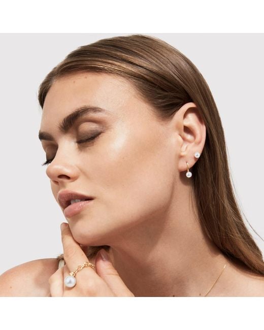 Ora Pearls Metallic Minia Pearl Hoops