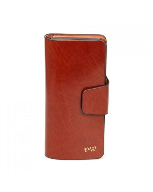DAVID WEJ Red Long Bifold Wallet With Buckle – for men