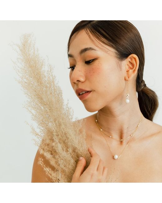 Inari Jewellery Metallic Tinsel Necklace Freshwater Pearls