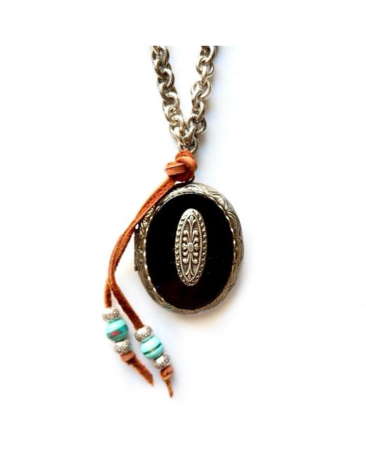 Persia Dona Jewelry Metallic Oval Locket Necklace