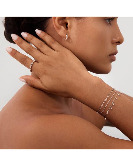 Vanhi White Crystal Link Ring