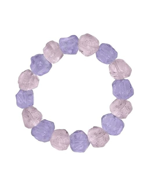Farra Purple Nugget Amethyst And Rose Quartz Stretchy Bracelet