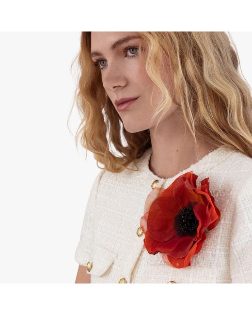 Helena Simon Red The Poppy Floral Brooch