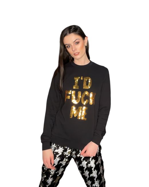 Any Old Iron Blue I'D Fuck Me Sequin Sweatshirt for men