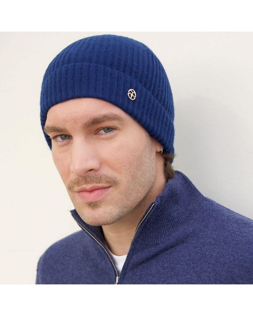 Bel Cashmere Blue Denim Cashmere Hat for men