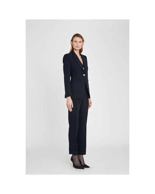 The Extreme Collection Blue Premium Crepe Single-Breasted Navy Blazer