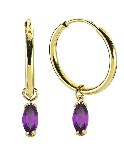 Ana Dyla Multicolor Kissed Amethyst Hoops