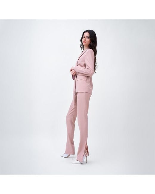 BLUZAT Pink Pastel Slim Fit Trousers