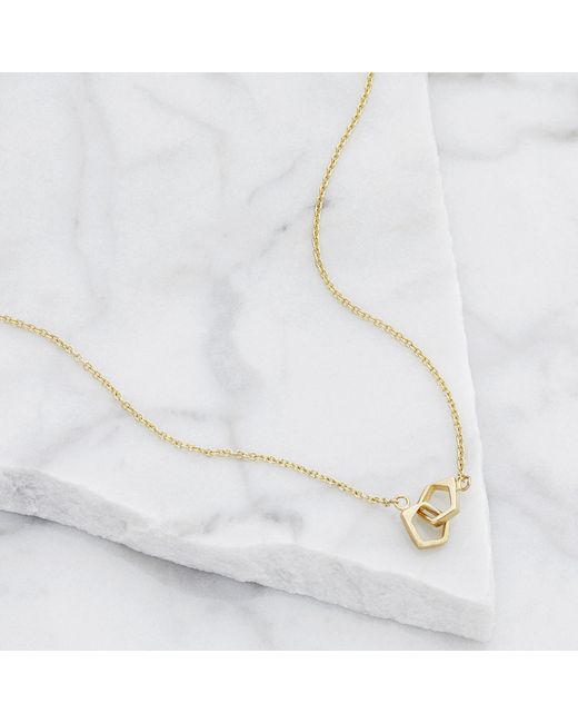 Lily & Roo Metallic Solid Interlinking Two Ring Necklace