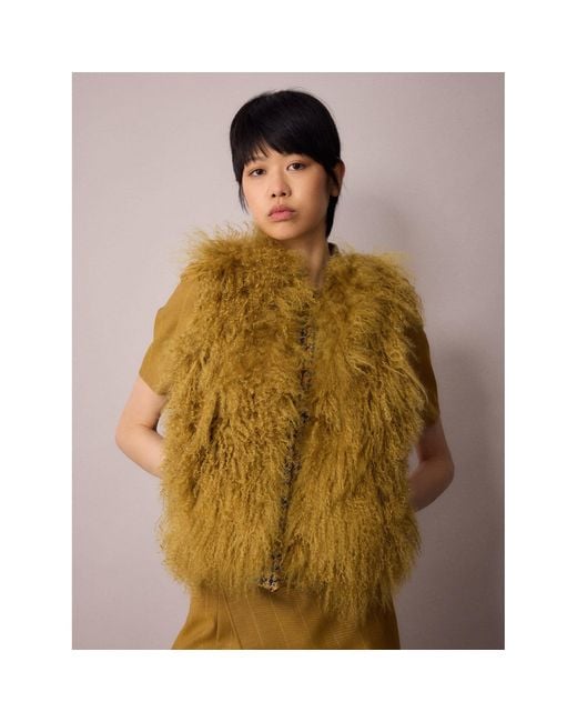 Amanda Thompson Couture Yellow Aubrey Cropped Gilet Mustard