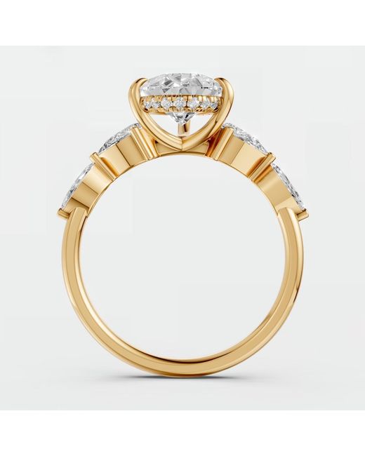 Aya Fine Jewelry Metallic Ethically Grown Pear Diamond Engagement Ring