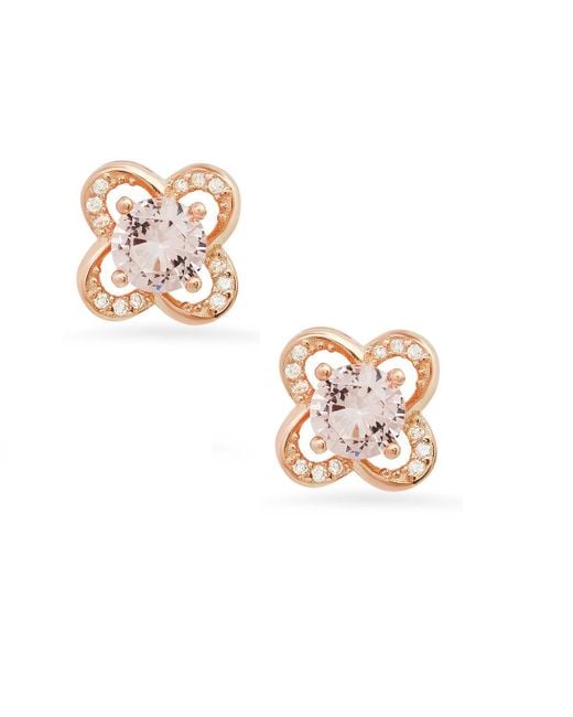 Kylie Harper Pink Petite Floral Morganite Stud Earrings