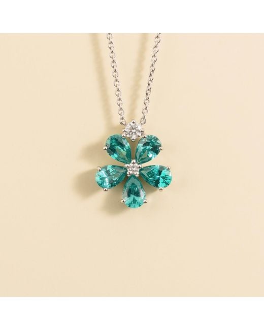 Juvetti Green Florea Necklace Paraiba & Diamond
