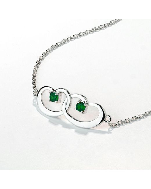 Belinda Jewelz Metallic Emerald Interlocked Hearts Bracelet