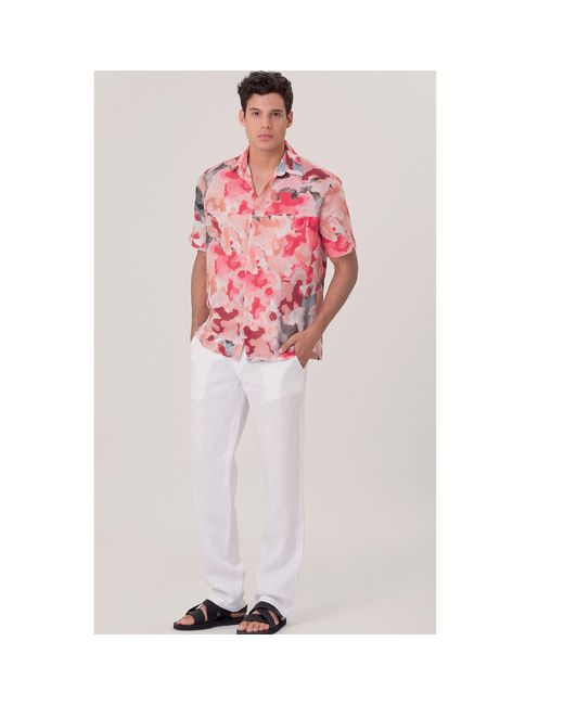 Haris Cotton Black Classic Fit Linen Pants for men