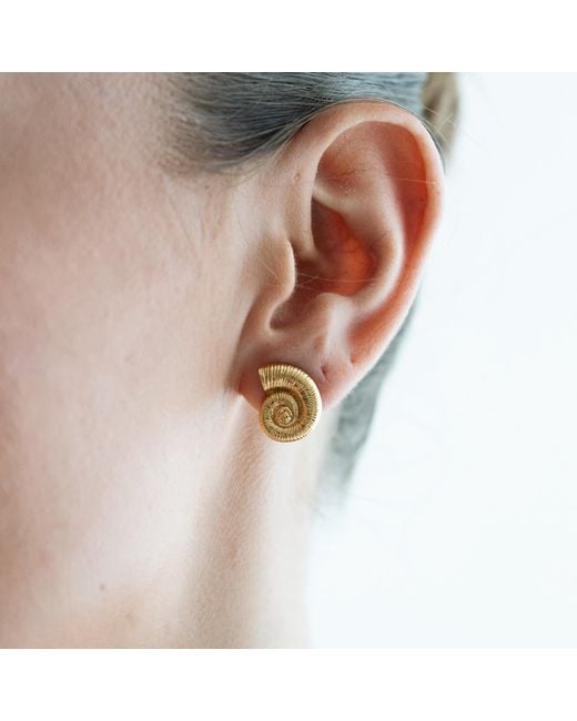 Miss Cecilia Metallic Seashell Earrings