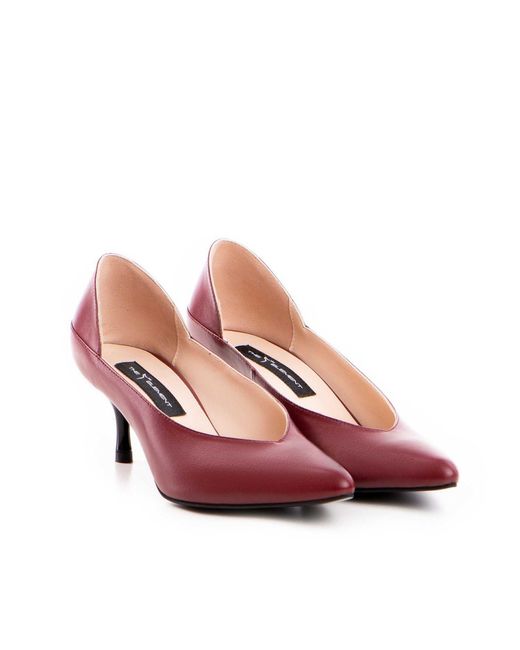 The 5Th Element Pink Celine Burgundy Leather Kitten Heels