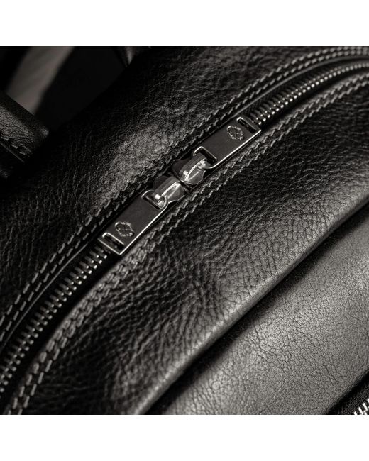 Time Resistance Black Large Leather Backpack for men