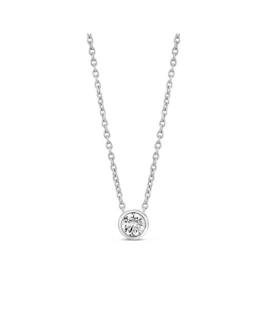 SALLY SKOUFIS Metallic Minx Solitaire Necklace With Made Cz Diamond Stimulant