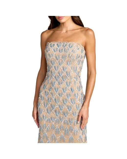 Mac Duggal Natural Neutrals Strapless Embellished Evening Gown