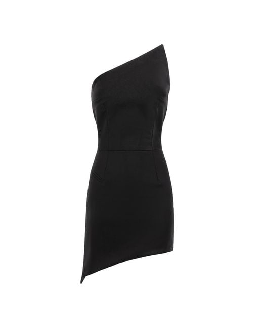 AVENUE No.29 Black Asymmetric Mini Dress