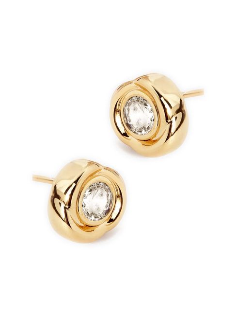 Potoska Metallic Carlo Flower Stud Earrings