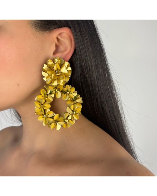 PINAR OZEVLAT Metallic Yasmine Hoops